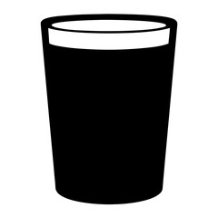 A Black and White Illustration of a Full Glass of Liquid