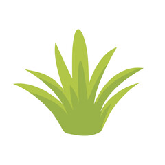 Vector illustration of green grass with leaves in cartoon style. Perfect for garden scenes, nature backgrounds, outdoor projects, or eco-friendly and botanical-themed graphic designs.