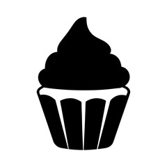 A Delicious Black and White Cupcake Icon A Sweet Treat Graphic Design Element