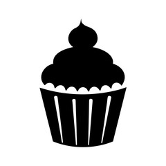 A Delicious Black and White Cupcake Icon Delicious Dessert Sweet Treat Bakery Item
