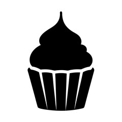A Delicious Black and White Cupcake Icon Illustration