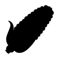 Silhouette of an Ear of Corn with Husk Illustration Graphic Design