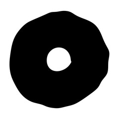 A Simple Black Donut or Ring Shape Graphic Illustration