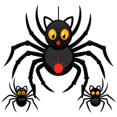 Halloween  spiders isolated  on white background