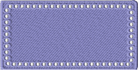 Rectangle Fabric Label with White Stitches