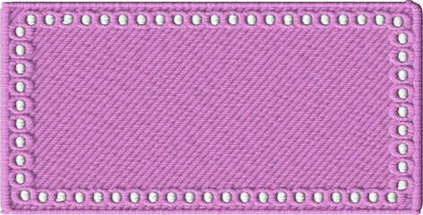 Rectangle Fabric Label with White Stitches