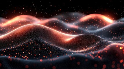 Obraz premium Enchanting Cosmic Landscape with Glowing Celestial Elements A visually stunning digital depicting a dreamlike futuristic space scene with vibrant swirling galaxies shimmering stars