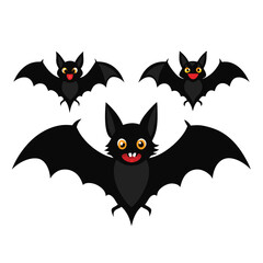 Halloween  three bat isolated  on white background