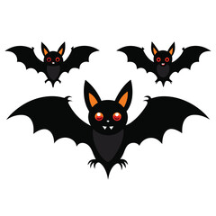 Halloween  three bat isolated  on white background