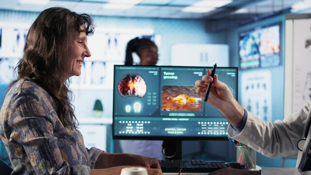 Male medic doing a neurological consultation with a pen light to assess a patient cognition, pupil response and reflexes, checking for signs of concussion or brain injury. Camera A.