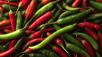 Chili peppers assorted red and green mix bold backgr
