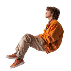 Sitting pose of people transparent background