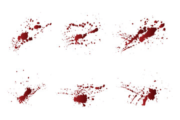 Set of gradient red color vector paint ink blood drip background