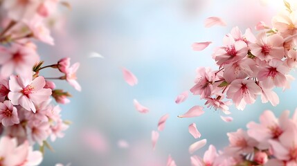 Delicate pink spring blossoms in bloom