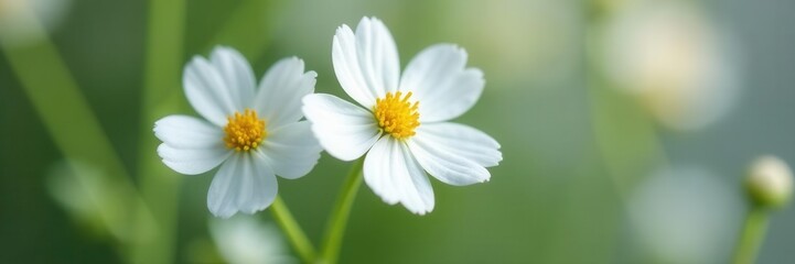 Obraz premium Delicate gypsophila blooms, tiny white petals, close-up view , design, blossom, wildflowers