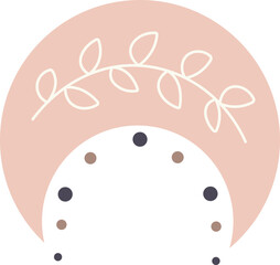 Boho aesthetic art decoration element