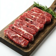 Fototapeta premium Savor the Exquisite Flavor: Premium Cuts of Raw Beef Steak, Ready for Grilling