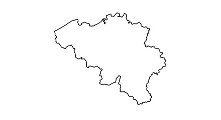 Fototapeta premium Outlined Shape of a Country Map on White Background