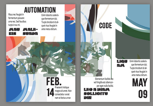 Flyer A4 Abstract Pastel Transparent Shapes Random Rectangles