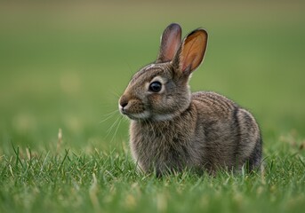 closeup of rabbit on field