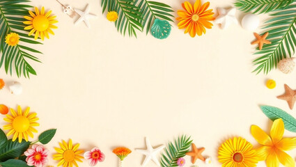 Obraz premium Background with Spring decorations with empty space in the middle