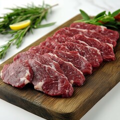 Fototapeta premium Savor the Exquisite: Succulent Beef Steaks, Ready for Grilling