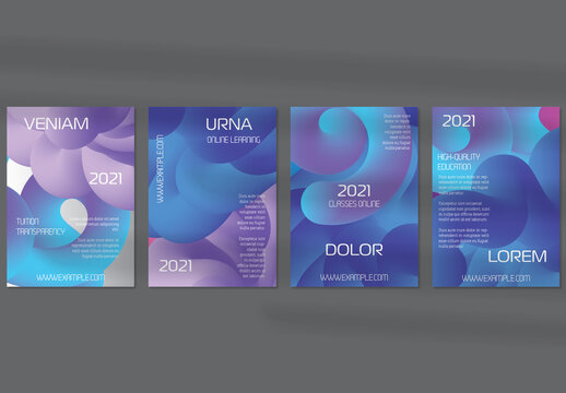 Flyer Layout with Futuristic Wavy Gradient Cloud Shape