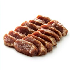 Fototapeta premium Savor the Exquisite: Succulent Pork Tenderloin Slices, Ready for Grilling