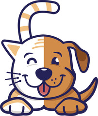 Illustration of dog and cat suitable for a pet shop logo