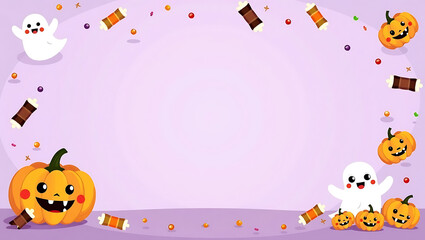 Fototapeta premium Cute Halloween Card – Friendly and Fun Holiday Background