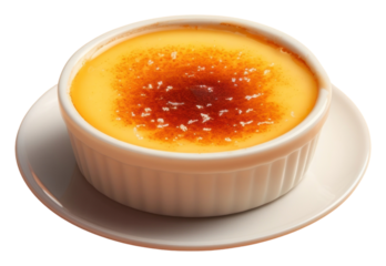 PNG Creme brulee coffee drink food.