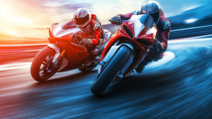 two riders racing at high speed.