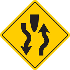 Divided highway merge ahead