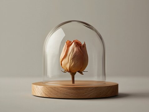 Dried Rose Under Glass - Powered by Adobe