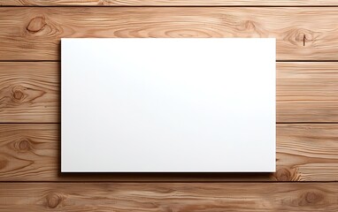 Naklejka premium Blank Canvas on Wooden Surface