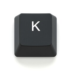 Fototapeta premium High-Resolution 3D Render of a Single Black Keyboard Key: Letter K