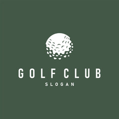 golf logo design outdoor sport with simple design of ball and golf stick minimalist black silhouette as symbol illustration template of sport branch