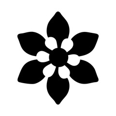 black and white flower icon