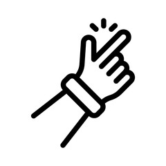 finger snap line icon