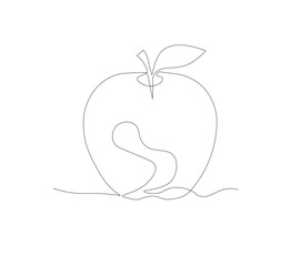 Beautiful fresh ripe apple isolated on white background. Editable vector illustration, fruit logo,