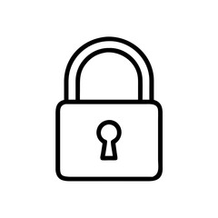 vector line art lock icon