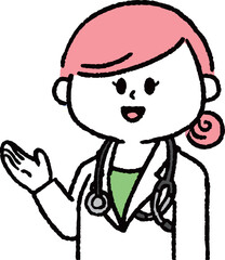 説明をしている女性医師