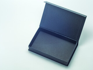 empty black box with open lid isolated white background