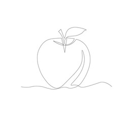 Beautiful fresh ripe apple isolated on white background. Editable vector illustration, fruit logo,
