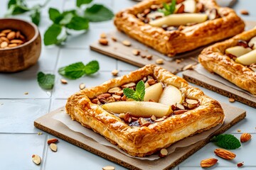Delicious Pear Almond Puff Pastry Tarts