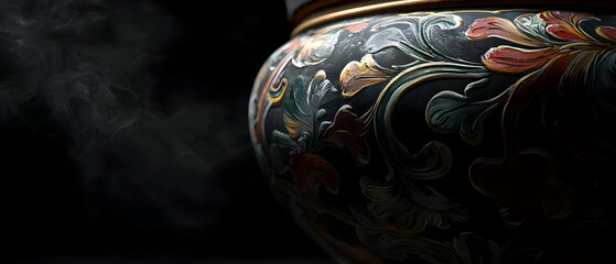 Ornate Decorative Pot with Intricate Design