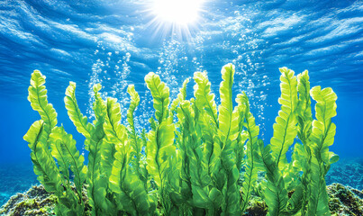 Naklejka premium Underwater Seaweed Forest
