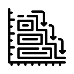 waterfall chart line icon