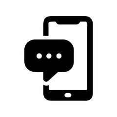 mobile phone with text icon