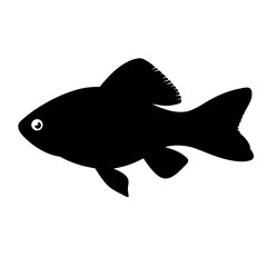 bolivian ram fish black silhouette of a moorish idol fish aquatic animal ocean life- simple black silhouette of a bolivian ram fish tropical sea life animal icon,